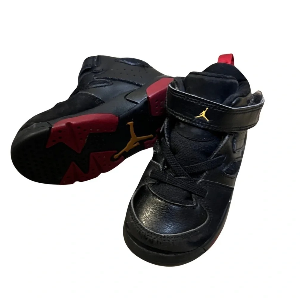NIKE JORDAN FLIGHT CLUB 91 555330-067 SHOES SIZE 7C TODDLER BLACK RED SNEAKERS